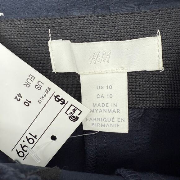 H&M Pants Women's Size 10 NWT Dark Navy Business Office Work Slacks Stretch - Picture 6 of 16